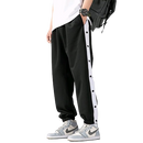 Calça Larga Botão de Lado Full - Branco/Preto