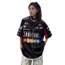 Camisa Heipa Americano Botão Ins Hip Hop Preto