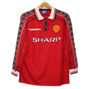 Camisa Manchester United 1998/1999 - Beckham/Scholes/Keane/Cantona - Retrô