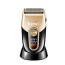 Maquina de Barbear Kemei KM 3209 Lâmina Recarregável De 3 Malhas Super Fechado