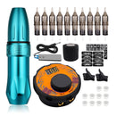 Super Kit para Tatuagem: Máquina Preta + Fonte de Alimentação + Pedal + 10 Agulhas