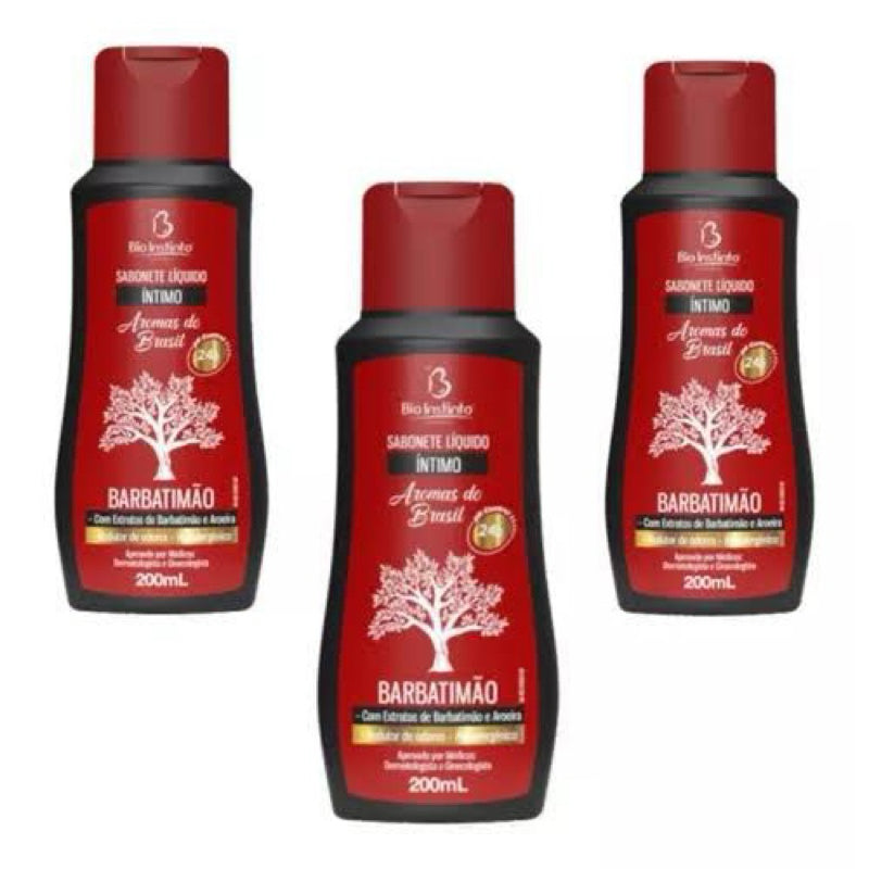 Kit 3x  Sabonete Íntimo Barbatimão Bio Instinto 200ml