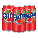 Kit 3x Fanta Strawberry Morango 3 Latas 355ml