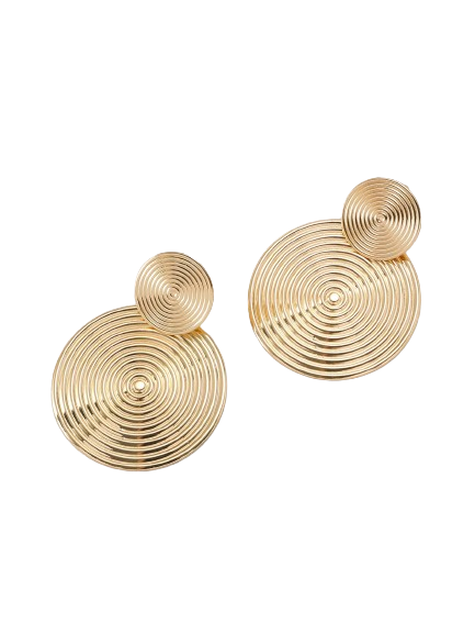 Par de Brincos Oval Deslumbrante Dourado