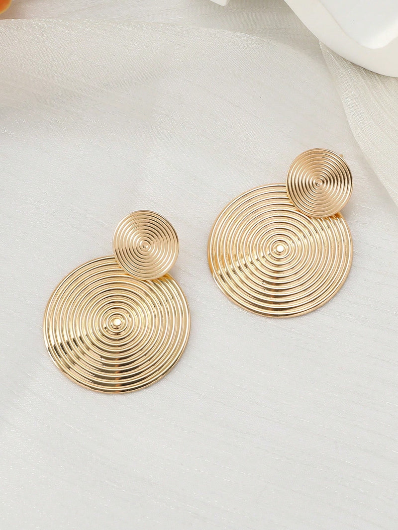 Par de Brincos Oval Deslumbrante Dourado