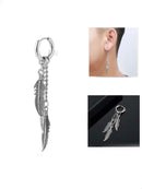 Brinco Aço Inoxidável Com Pingente 3 Penas