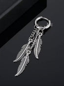 Brinco Aço Inoxidável Com Pingente 3 Penas