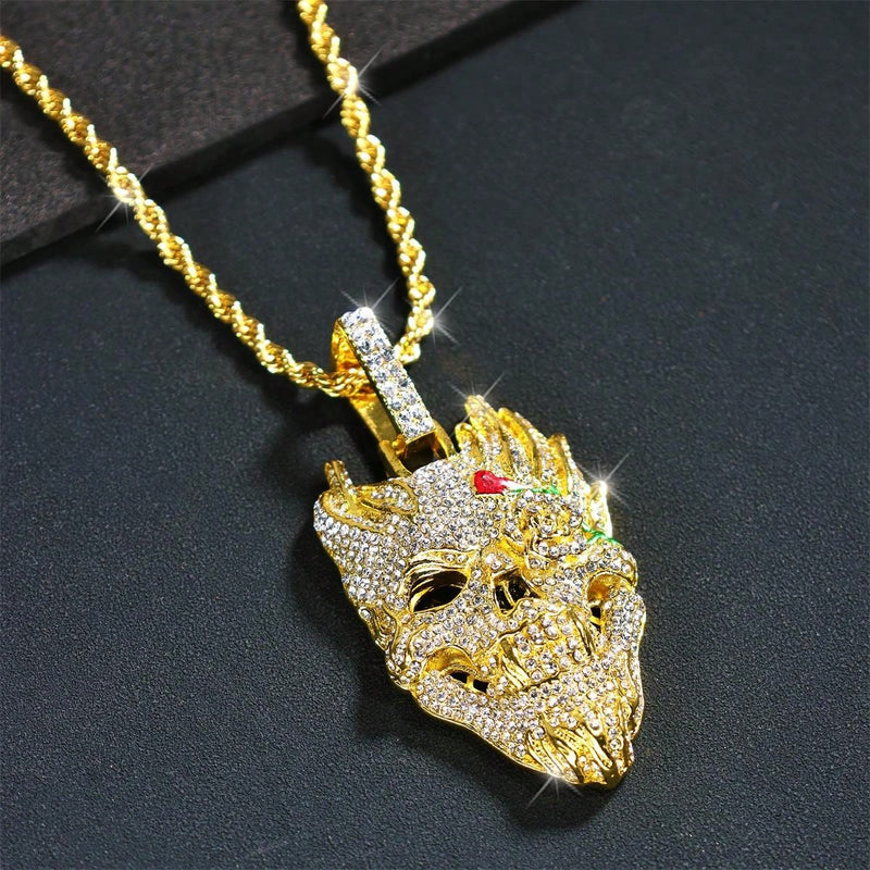 Cólar Caveira Hip Hop G Gold