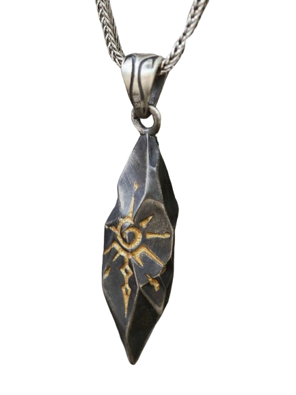 Cólar Pedra Inlay de Meteorito