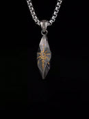 Cólar Pedra Inlay de Meteorito