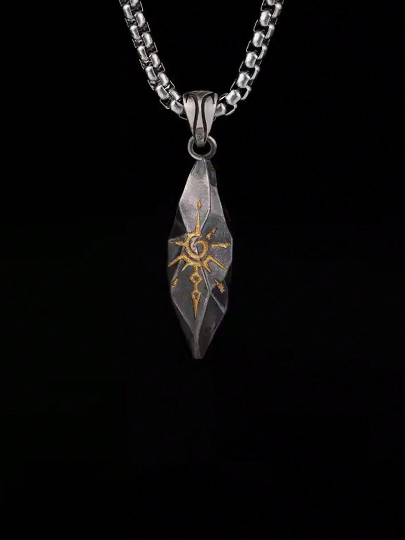 Cólar Pedra Inlay de Meteorito
