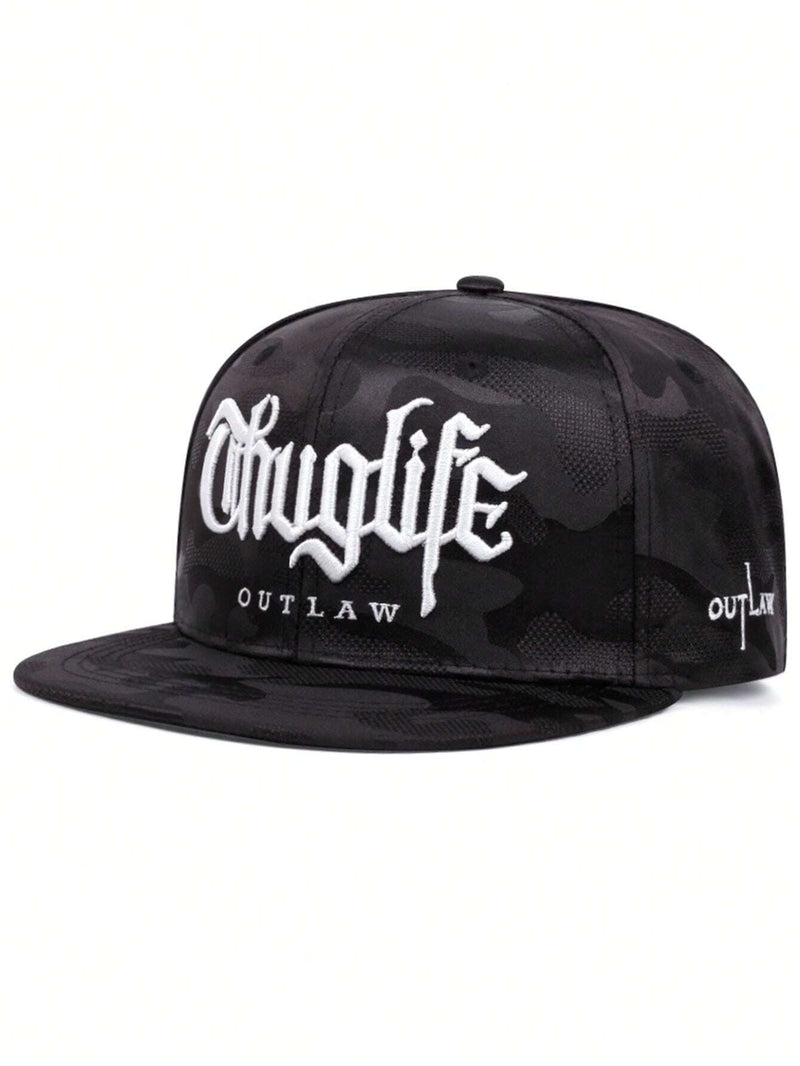 Snapback OUTLAW Thug Life Preto Branco