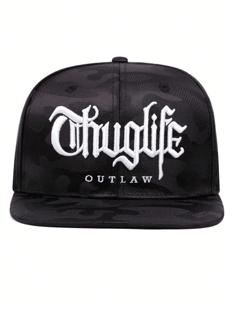 Snapback OUTLAW Thug Life Preto Branco