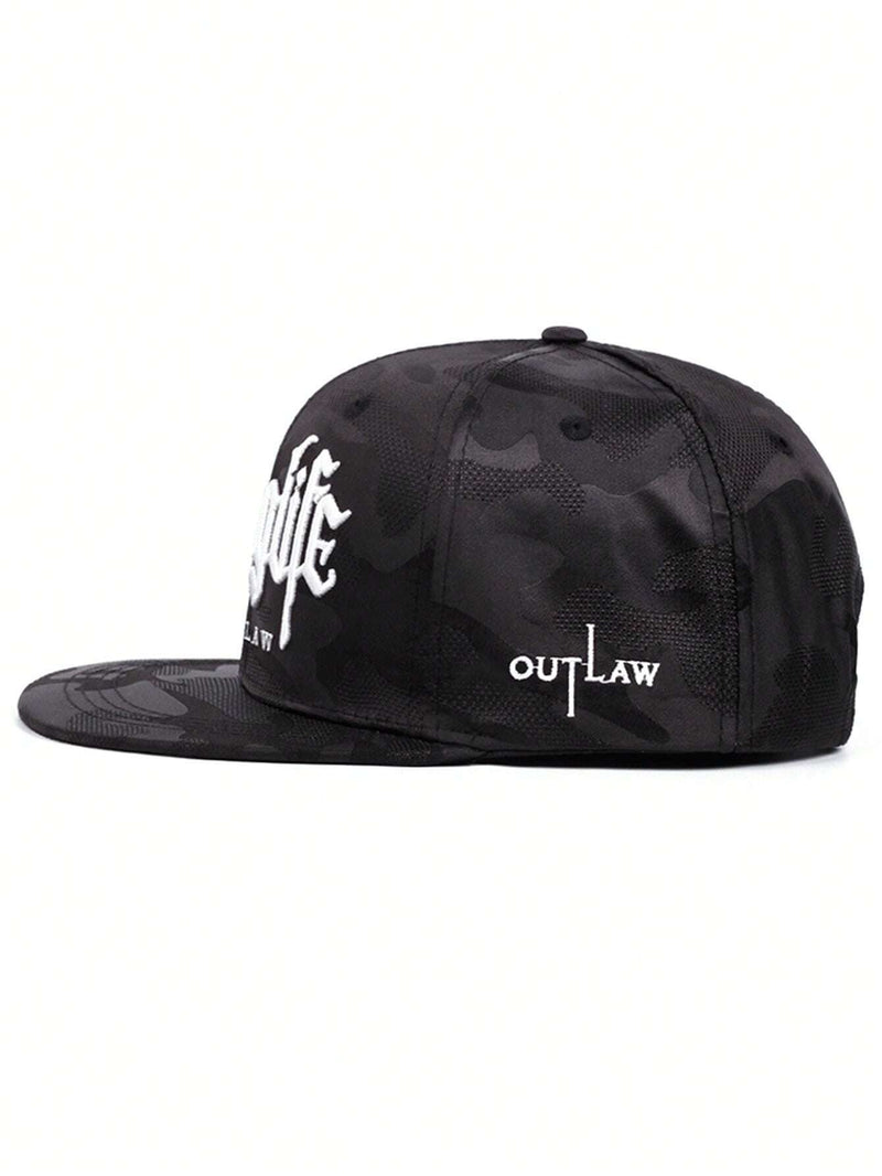 Snapback OUTLAW Thug Life Preto Branco