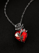 Cólar Coração Precioso Rubi