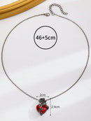Cólar Coração Precioso Rubi