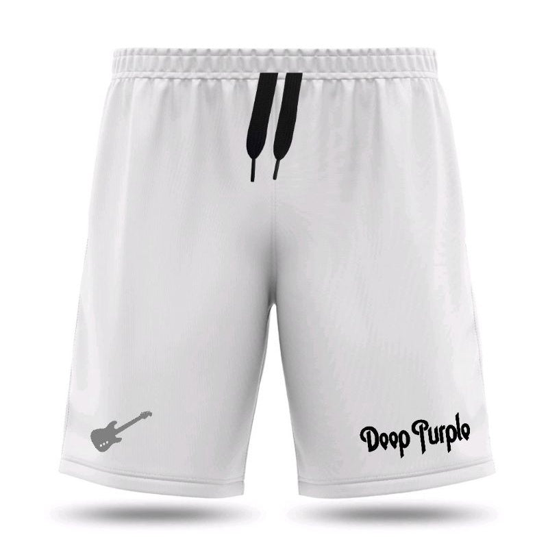 Bermuda Dry Fit Deep Purple - Branco