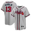 Camisa MLB Atlanta Braves - Acuña Jr. 13 - Cinza