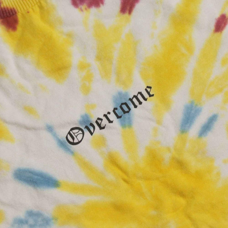Camiseta Overcome Tie Dye Script Roses Manga Longa