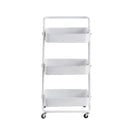 Carrinho Organizador Multiuso 3 Prateleiras Rodinhas Cesta de Metal