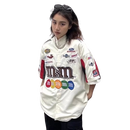 Camisa Heipa Americano Botão Ins Hip Hop Branco