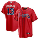 Camisa MLB Atlanta Braves - Acuña Jr. 13 - Vermelho