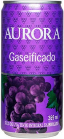 Kit 12x Ref Aurora Suco Uva Tinto Gaseificado 269ml Refrigerante Natural e Saudável