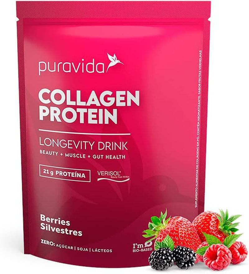 Collagen Protein Berries Silvestres Hidrolisado Puravida Verisol 450g