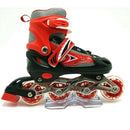 Patins Roller In Line Ajustável C/ Led Vermelho