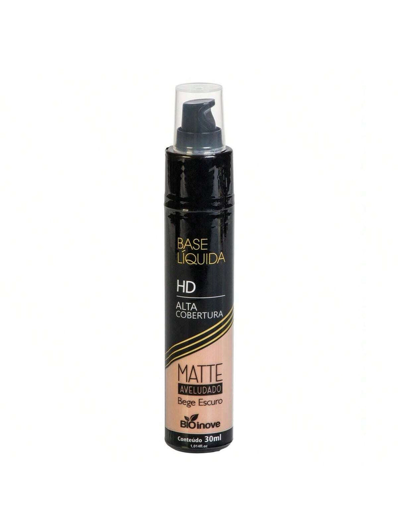 Base Líquida Matte HD Alta Cobertura Bio Inove Cor Bege Escuro