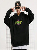 Moletom Canguru Oversize Graffiti Preto