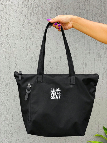 Bolsa Shopper Good Vibes Only de Ombro