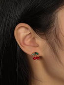 Par de Brincos Cereja Strass