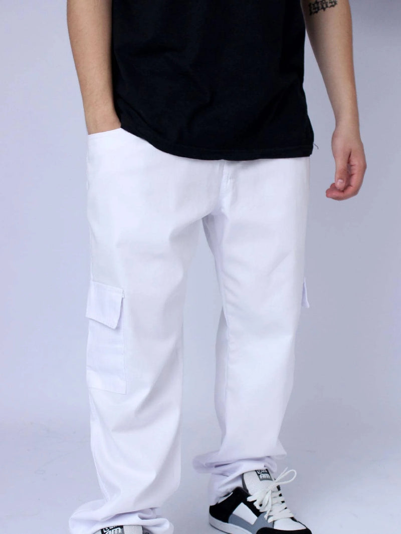 Calça Hilf Cargo Branca Sarja