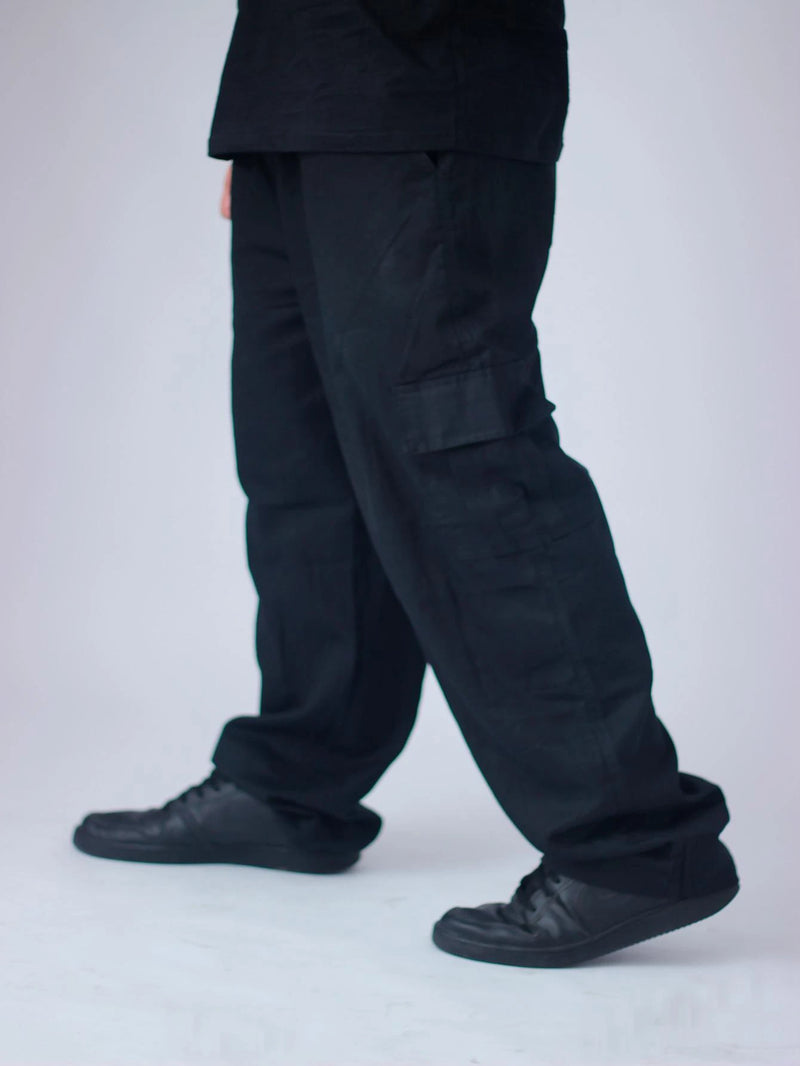 Calça Cargo Myself Preto Sarja Skate