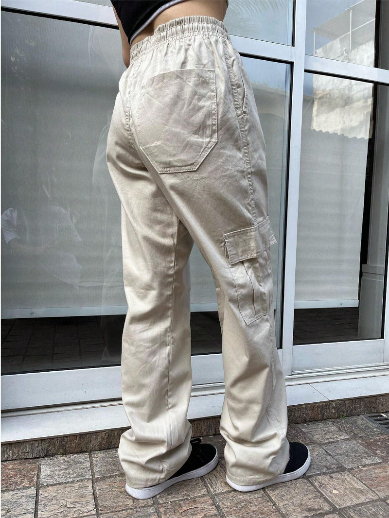 Calça Jeans Dazzling Cargo Balão Bege