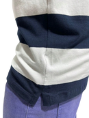 Camisa Polo Listrada Horizontal 40.1 Branco Azul