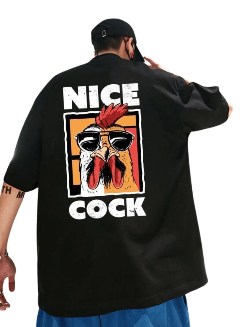Camiseta Oversize Nice Cock - Preta