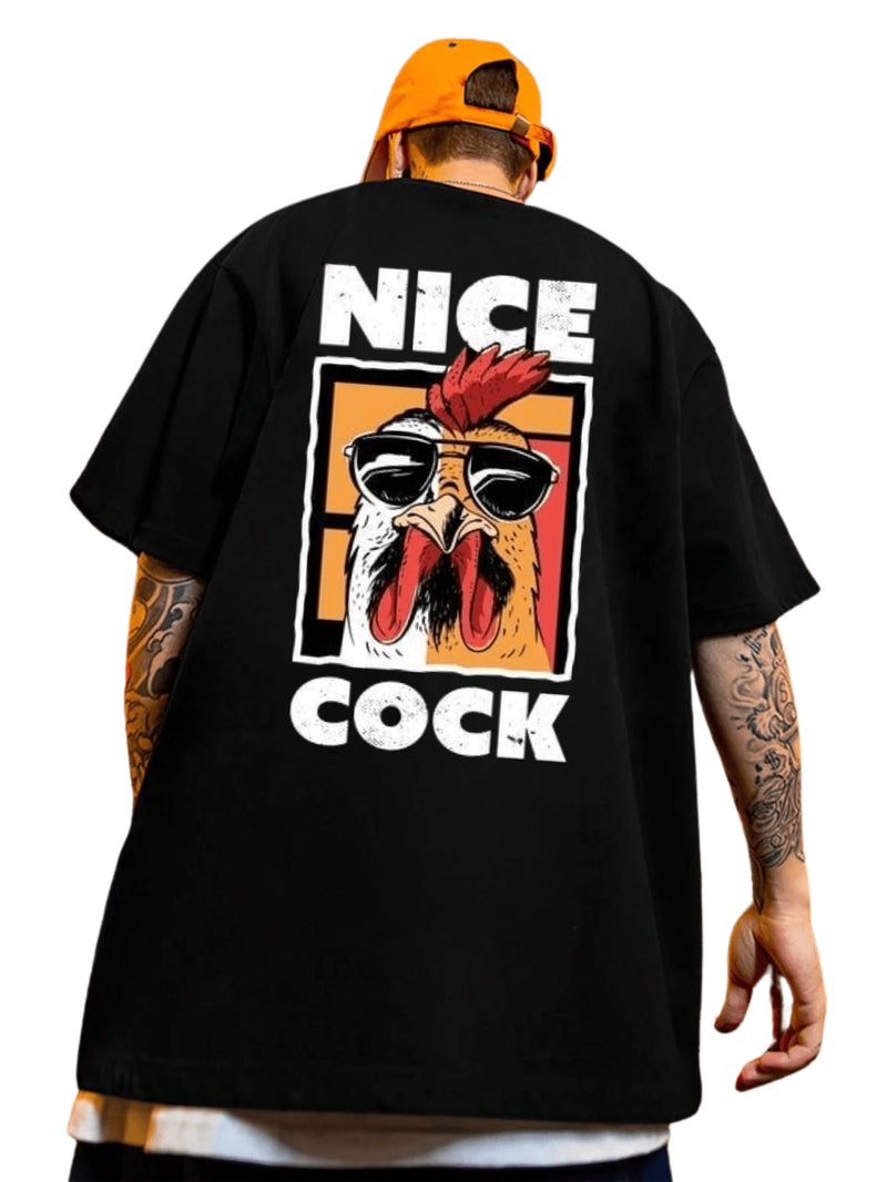 Camiseta Oversize Nice Cock - Preta