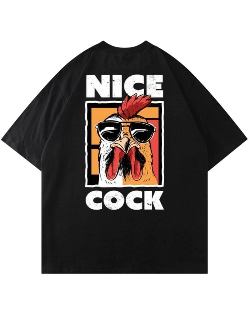 Camiseta Oversize Nice Cock - Preta