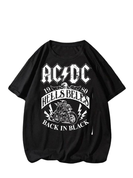 Camiseta AC/DC Hells Bells Back in Black - Preta