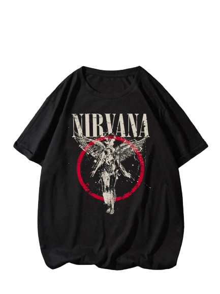 Camiseta Nirvana Old School - Preta