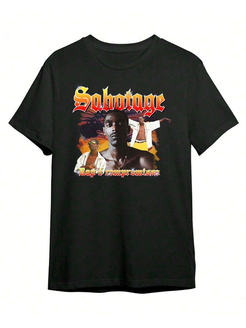 Camiseta Sabotage Rap É Compromisso - Preto