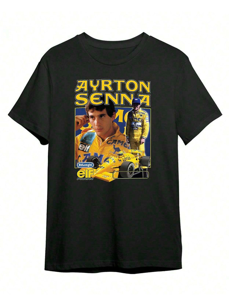 Camiseta Oversize Ayrton Senna - Preto