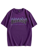 Camiseta Thrasher Magazine Fogo Azul - Roxo