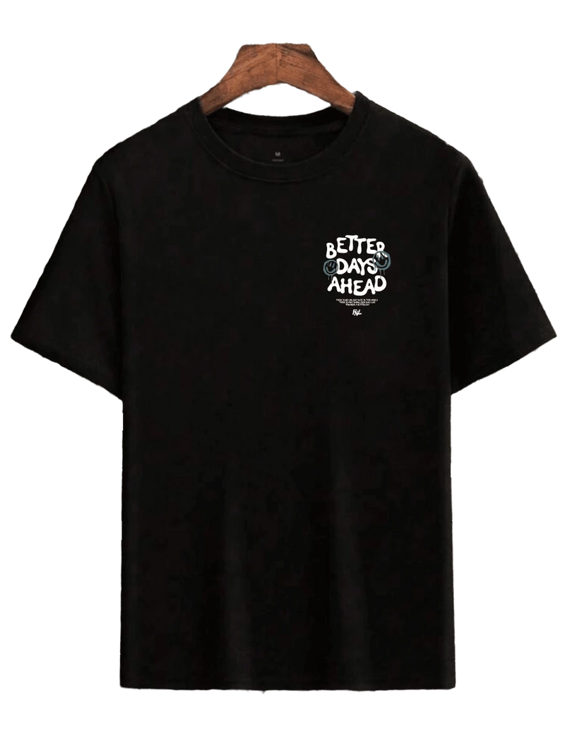Camiseta Oversize Better Days Ahead - Preto