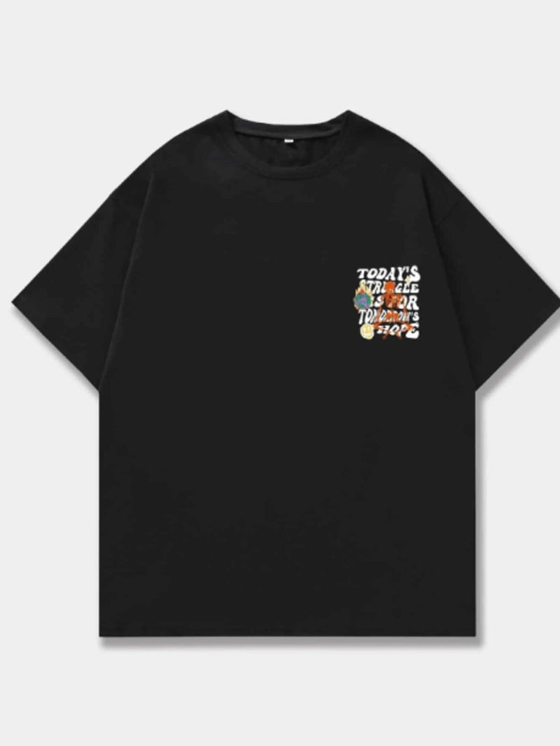 Camiseta Oversize Today's Strugle - Preto