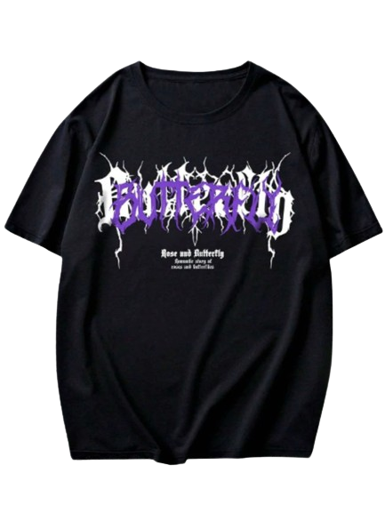 Camiseta Oversize Butterfly - Preto