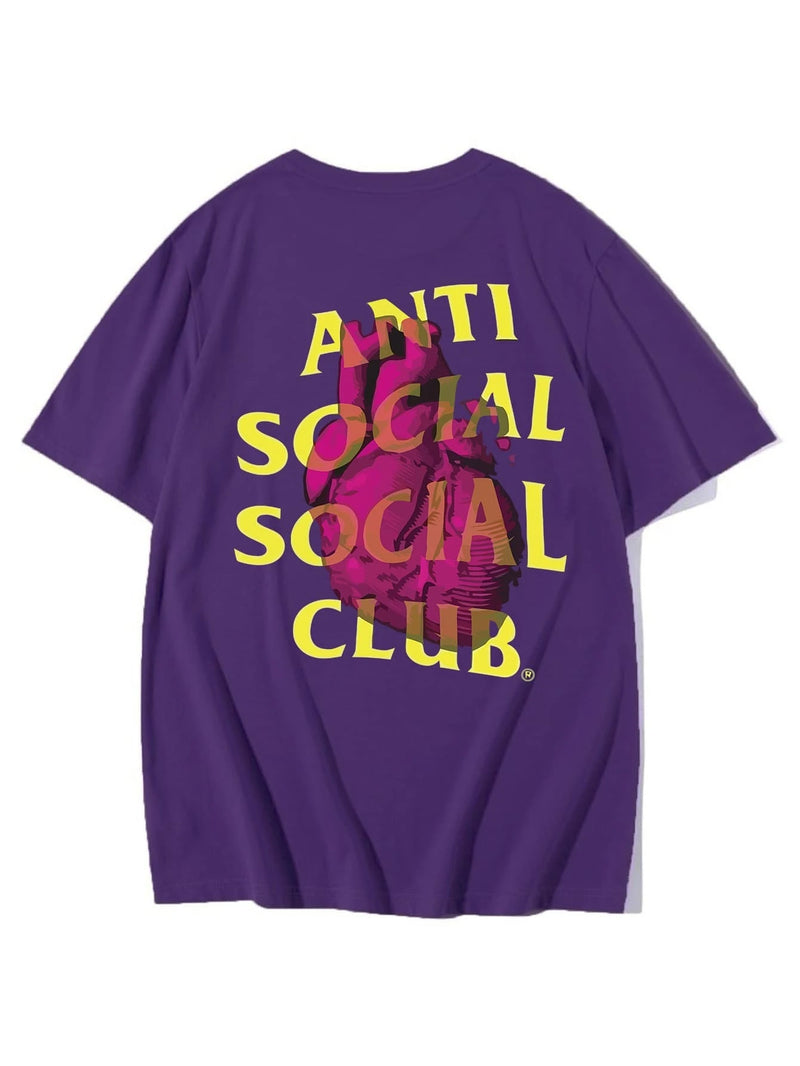 Camiseta Anti Social Club Heart - Roxo