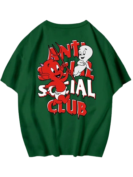 Camiseta Anti Social Club Diabo e Fantasma - Verde
